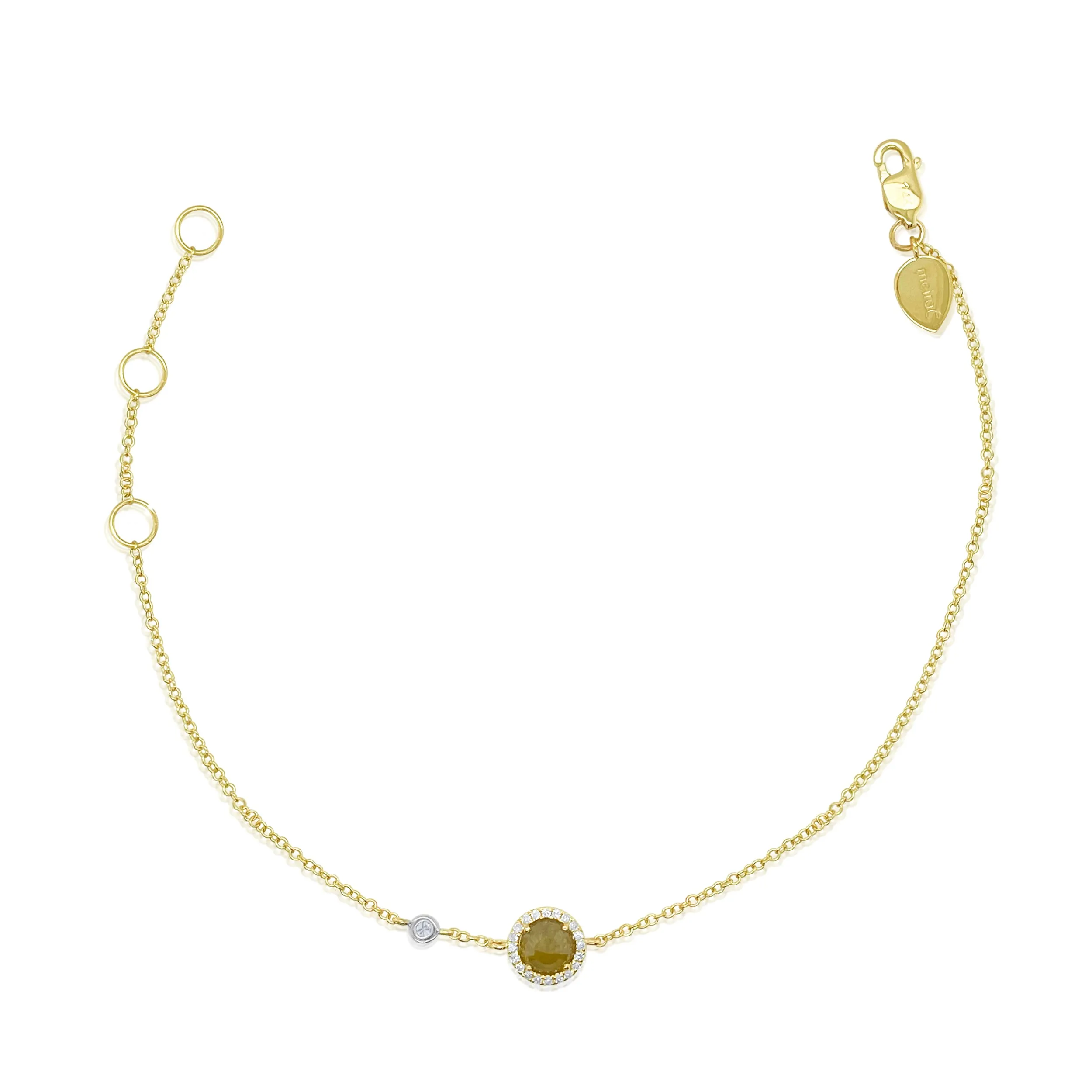 Yellow Gold Rough Diamond and Diamond Bezel Bracelet sold by Meira T