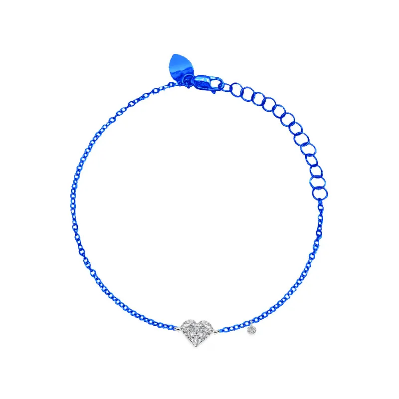 Galactic Blue Heart Diamond Bracelet sold by Meira T