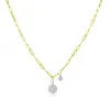 Diamond Disk Paperclip Chain Necklace sold by Meira T