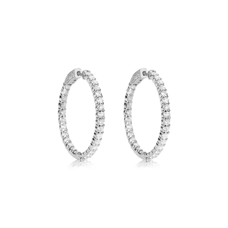 The Drop #11 Lab Grown White Gold 3 Carat Diamond Hoops sold by Meira T
