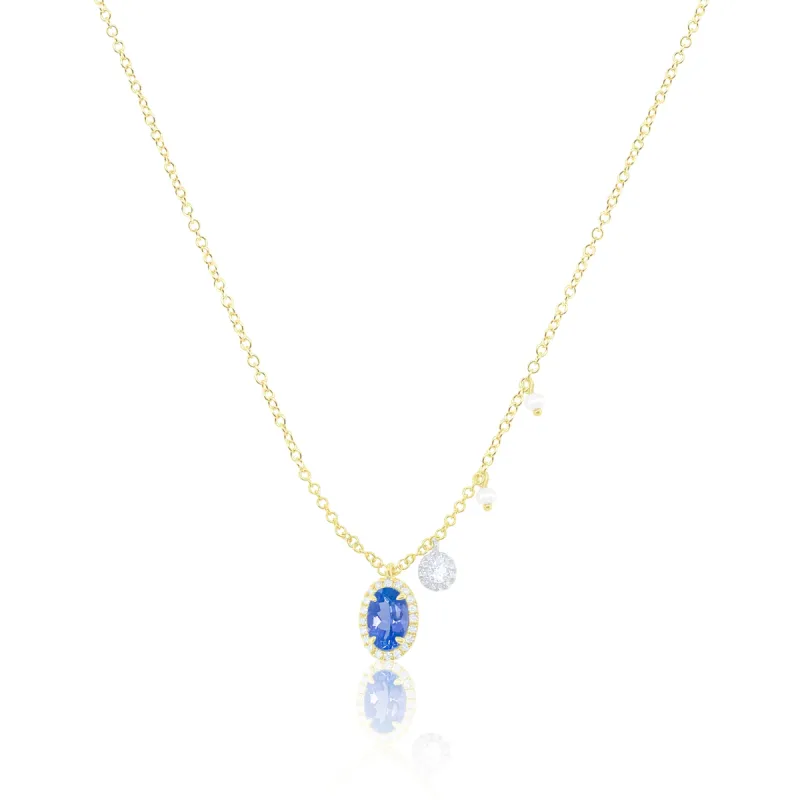 Yellow Gold Tanzanite and Diamond Necklace sold by Meira T
