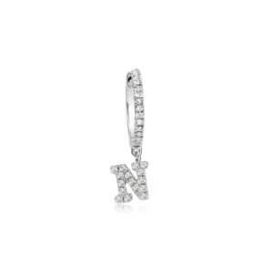Single White Gold "O" Initial Huggie sold by Meira T