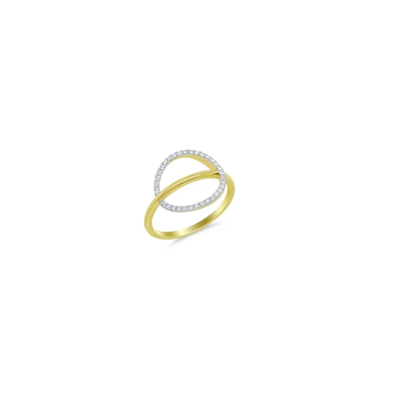 Yellow Gold Open Diamond Circle Ring sold by Meira T