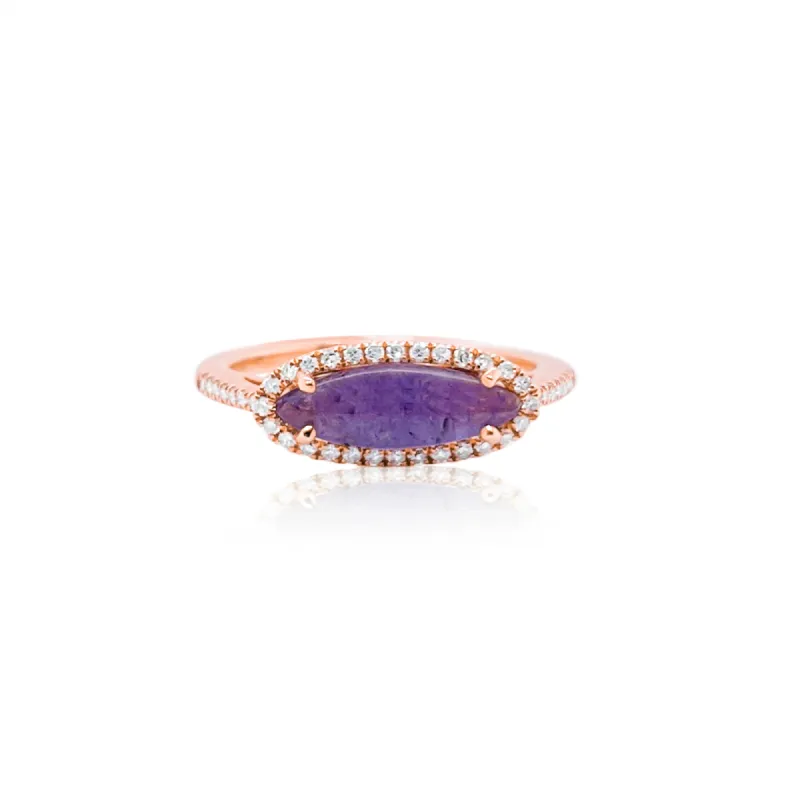 Size 6.5 Rose Gold Diamond Tanzanite Ring sold by Meira T