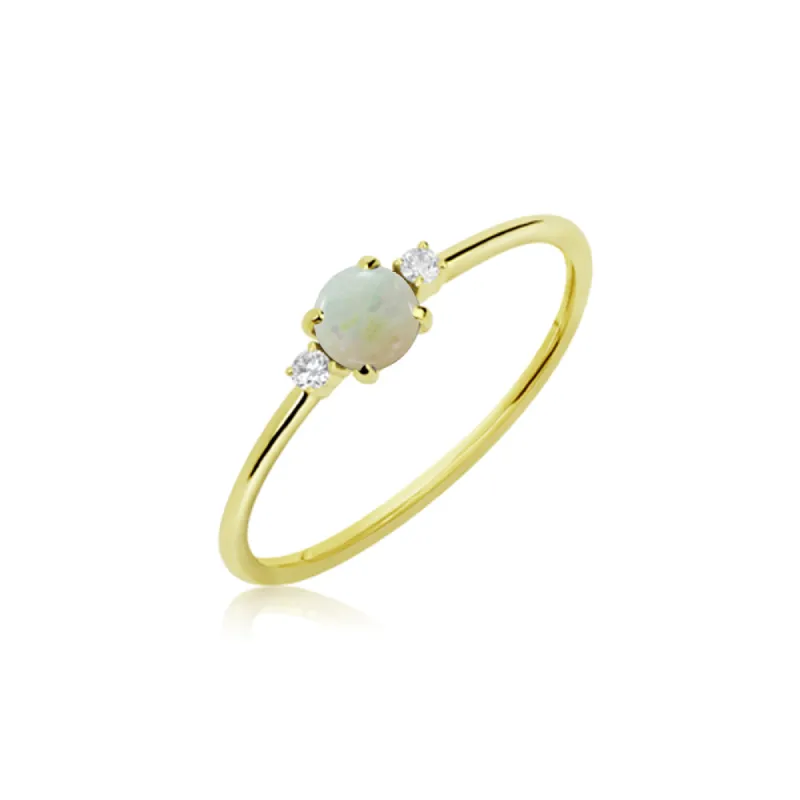 White Opal and Diamond Ring sold by Meira T