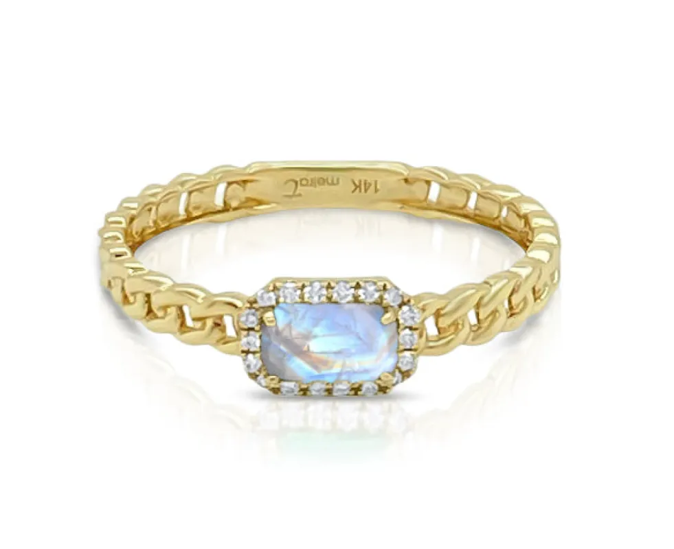 June Yellow Gold Moonstone Birthstone Ring sold by Meira T
