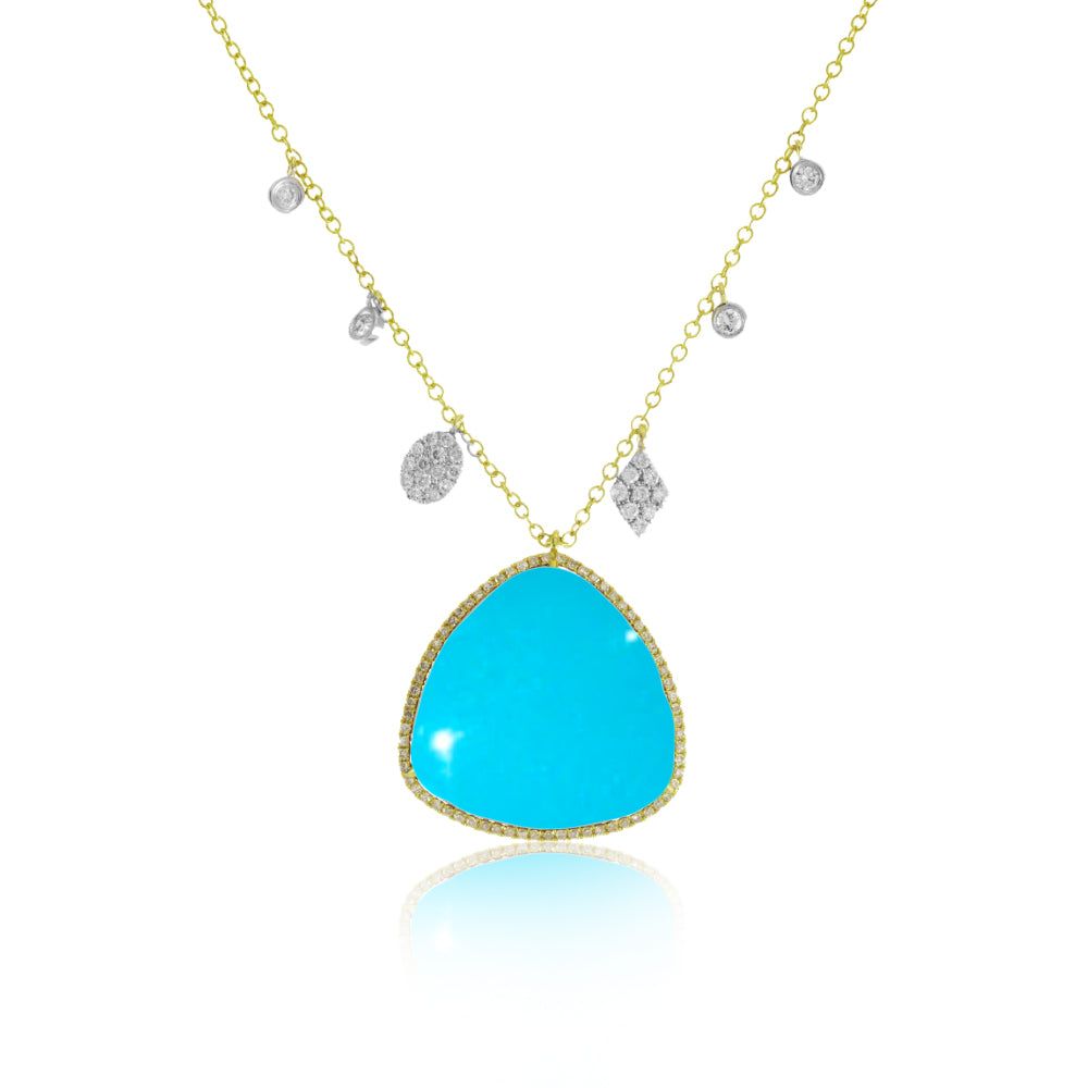 Turquoise and Diamond Yellow Gold Necklace sold by Meira T