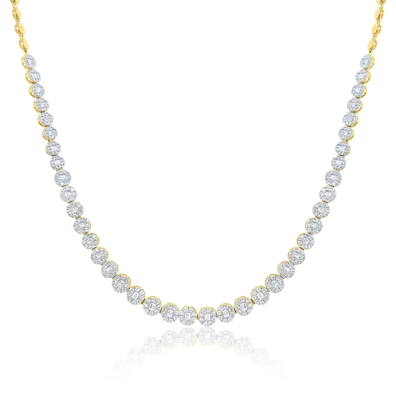 Half and Half Diamond Disc Necklace ONLINE EXCLUSIVE sold by Meira T