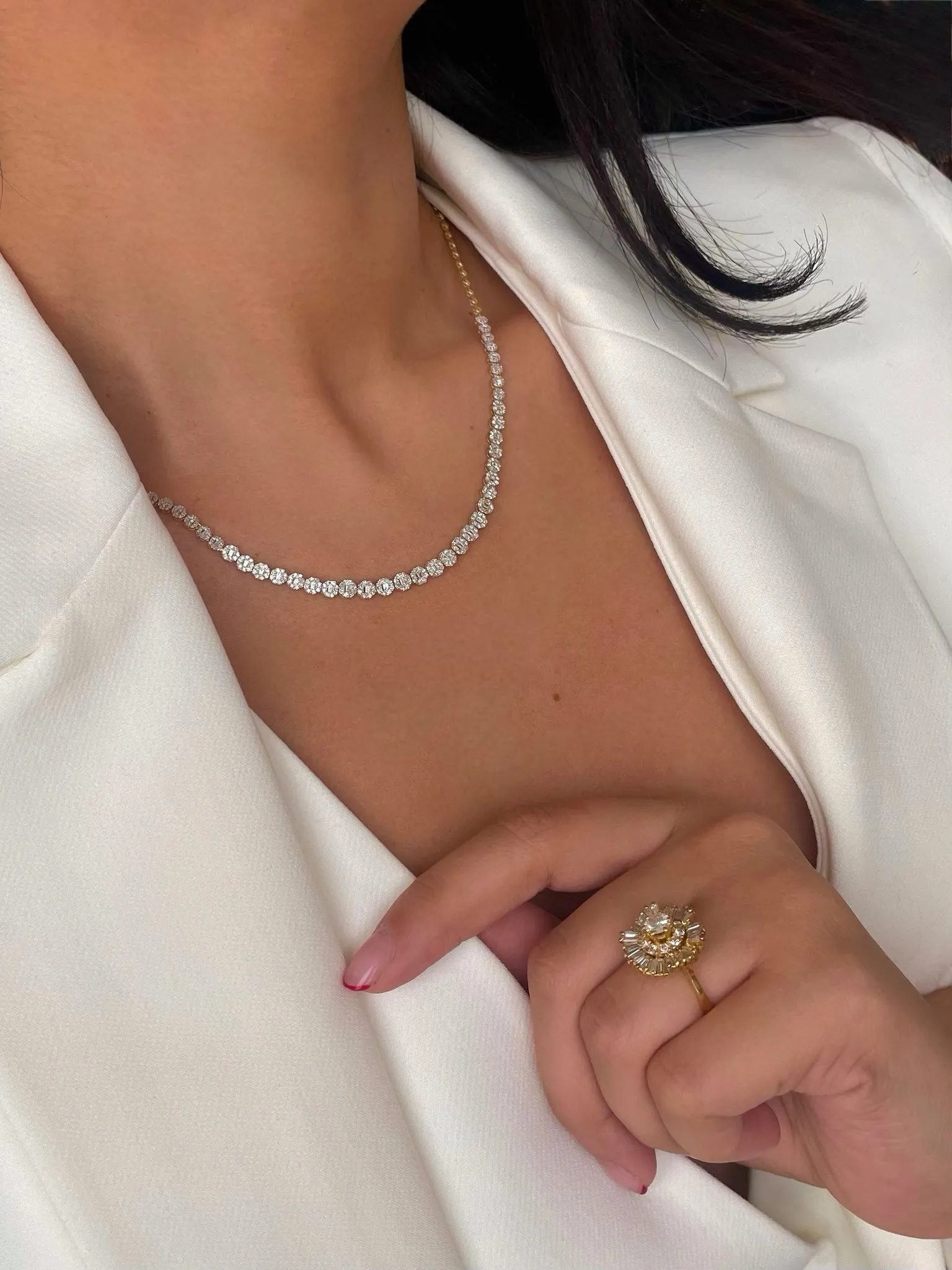 Half and Half Diamond Disc Necklace ONLINE EXCLUSIVE sold by Meira T product image thumbnail 2