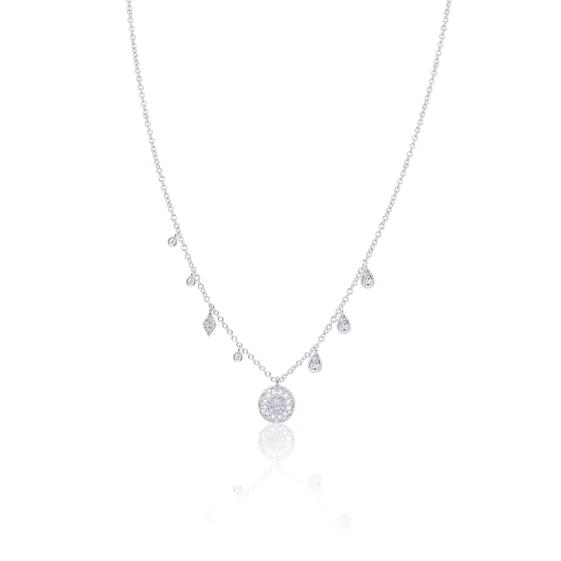 White Gold Diamond Antique and Charms Necklace sold by Meira T