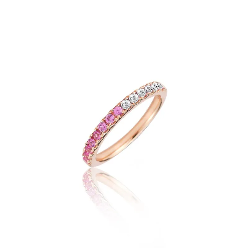 Diamond & Pink Sapphire Half and Half Ring sold by Meira T