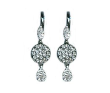 White Gold Diamond Disc Earrings sold by Meira T