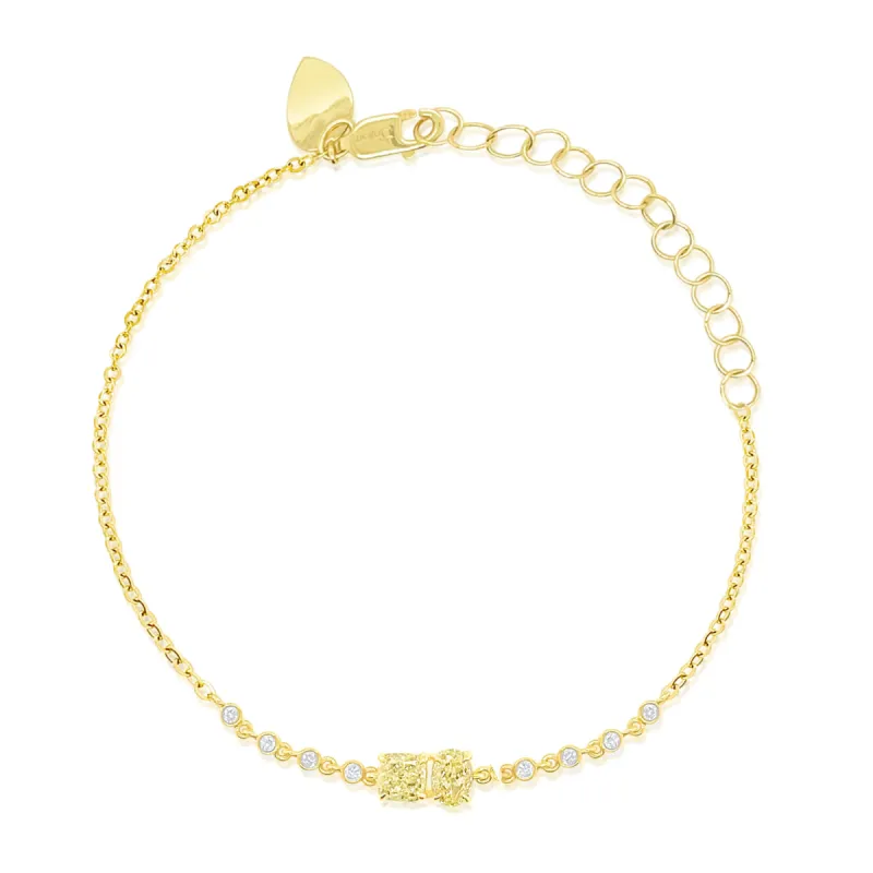 Yellow Diamond Toi et Moi Bracelet sold by Meira T