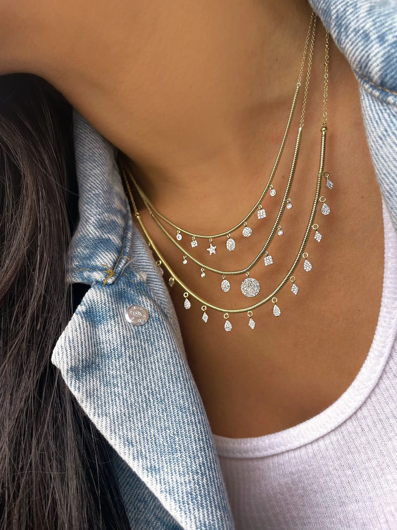 Snake Chain Bezel Necklace sold by Meira T product image thumbnail 2