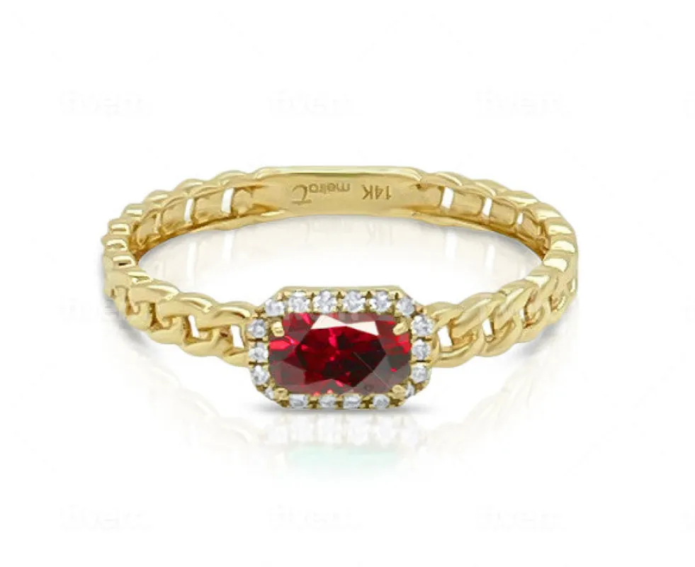 July Yellow Gold And Ruby Birthstone Ring sold by Meira T