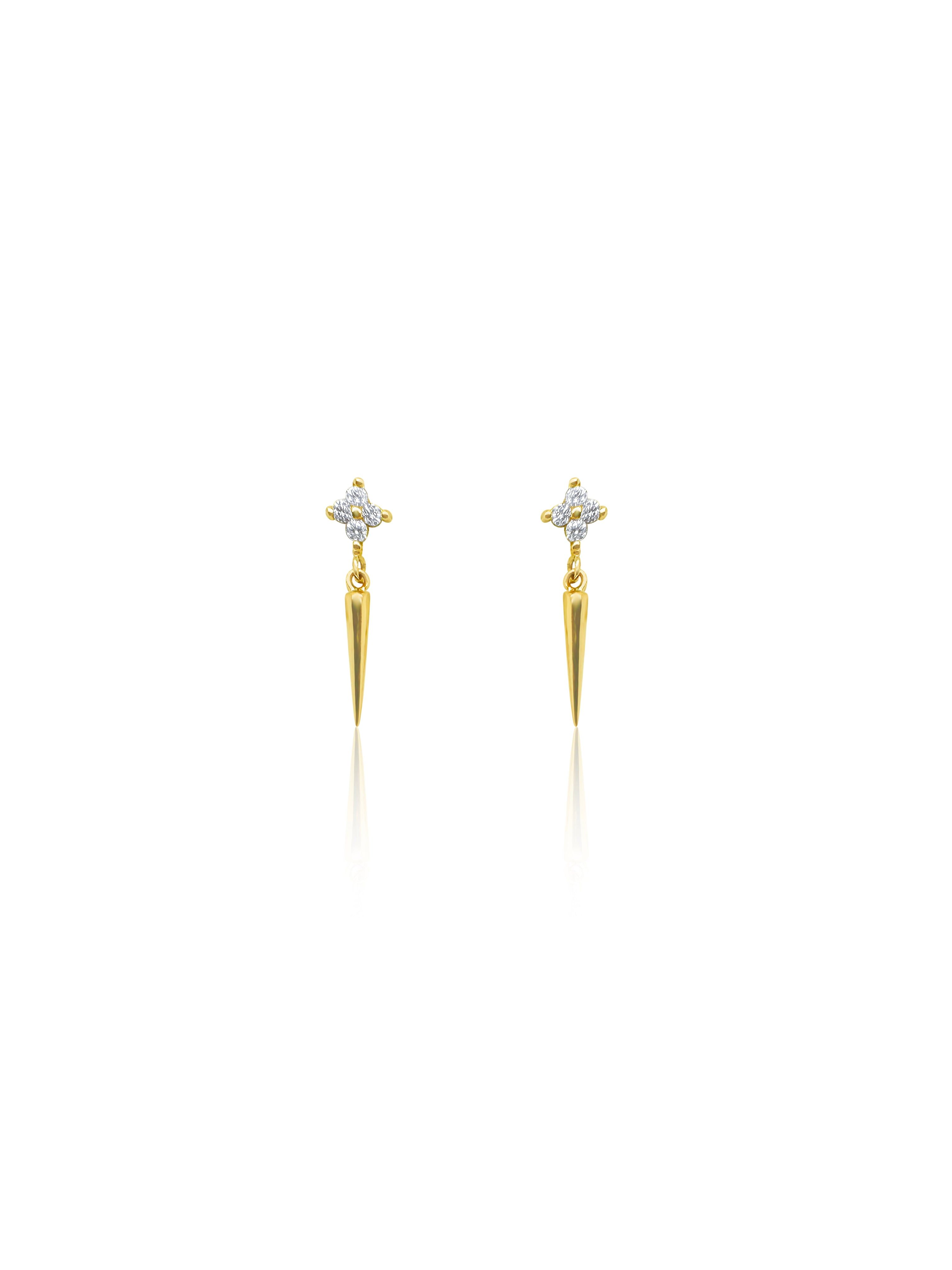 Dainty Diamond Spike Earrings sold by Meira T