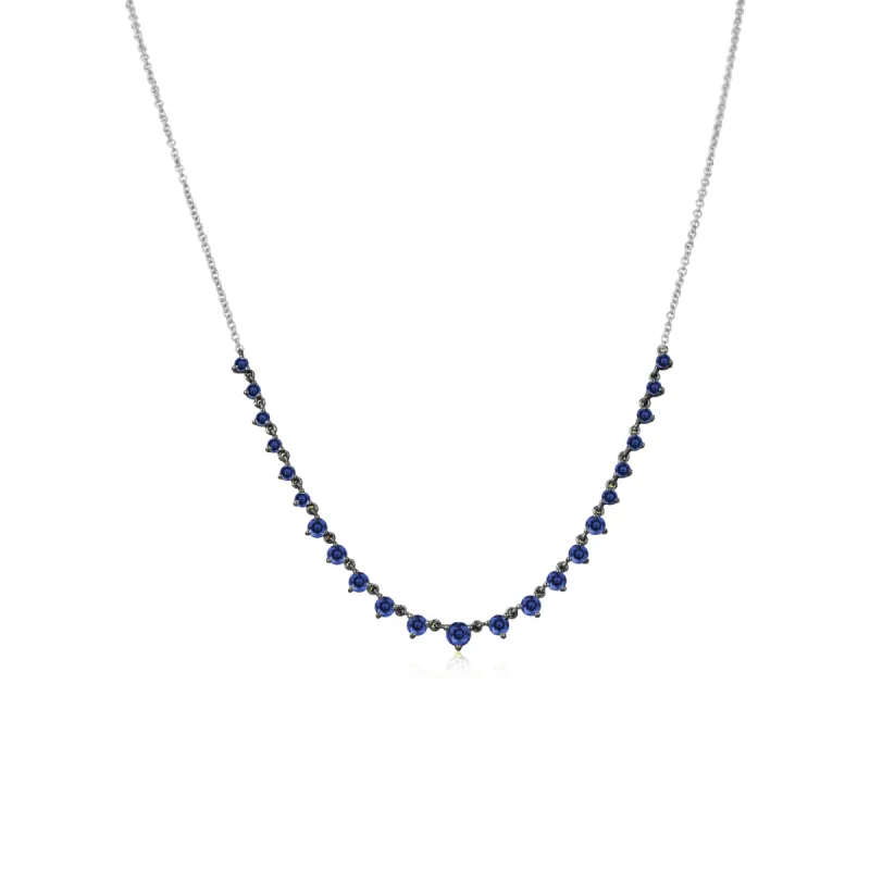 Space Black 1 Carat Blue Sapphire Necklace sold by Meira T