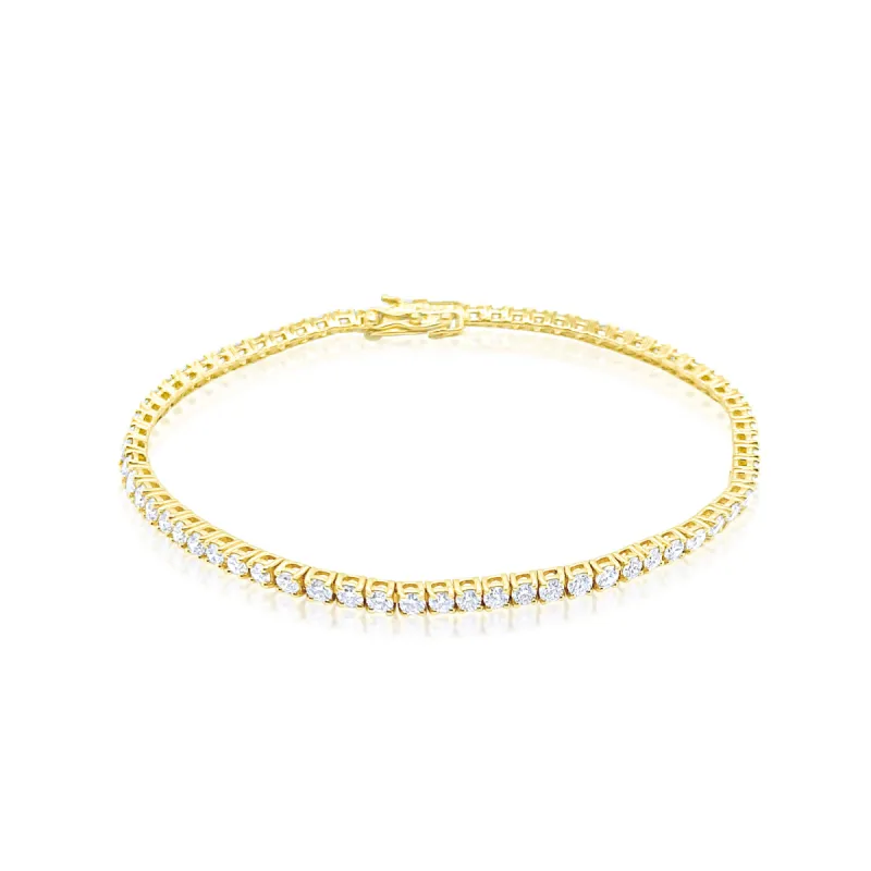 Yellow Gold 3 Carat Diamond Tennis Bracelet ONLINE EXCLUSIVE sold by Meira T