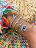 Yellow Gold Sky Blue Evil Eye Bracelet sold by Meira T