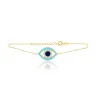Yellow Gold Sky Blue Evil Eye Bracelet sold by Meira T