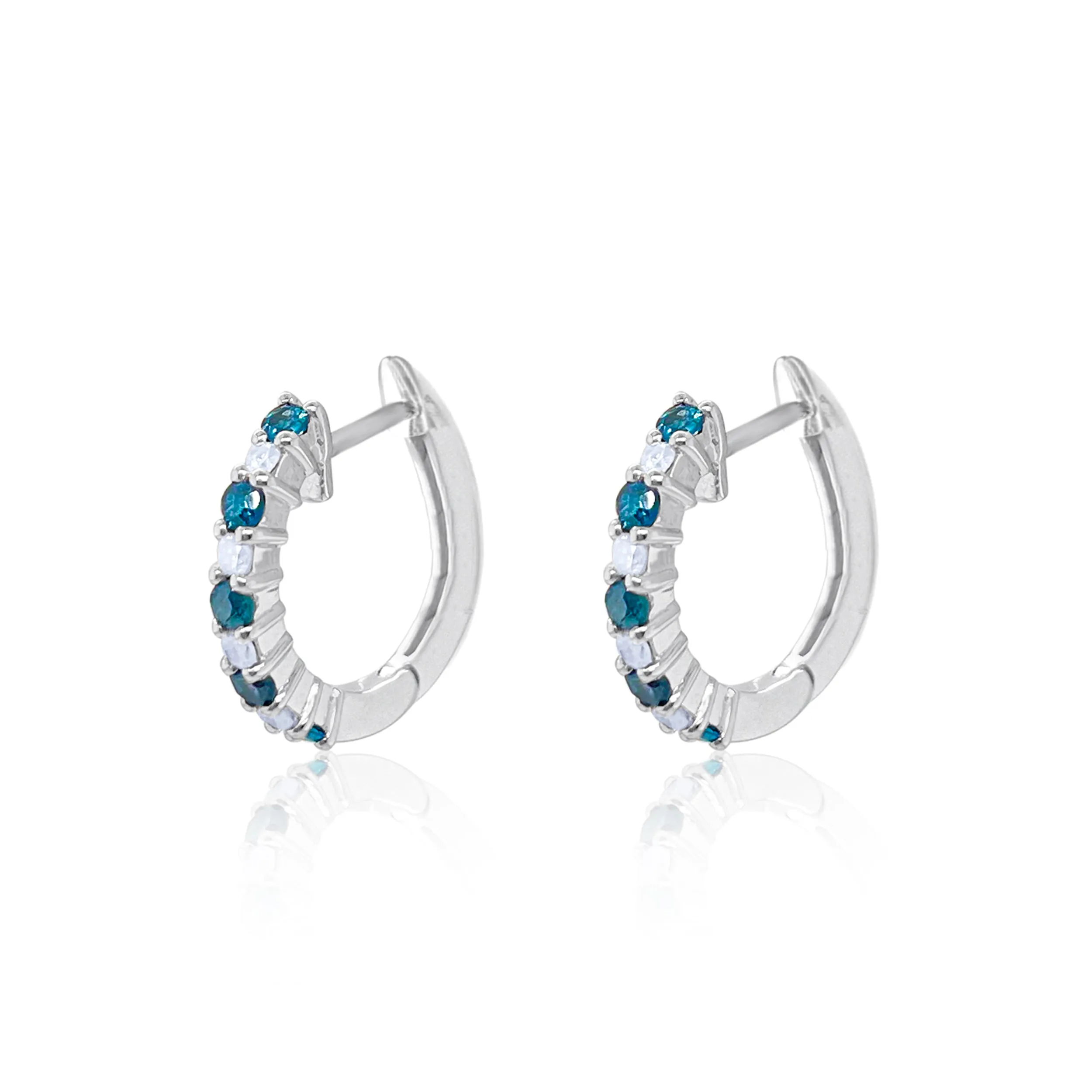 Single Blue Diamond Huggie sold by Meira T