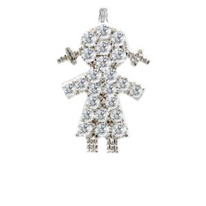 Small Girl Charm White Gold sold by Meira T