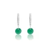White Gold Diamond Emerald Earrings sold by Meira T
