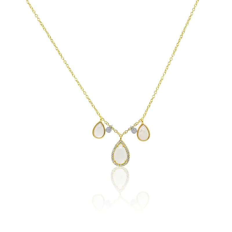 White Opal Fringe Necklace sold by Meira T