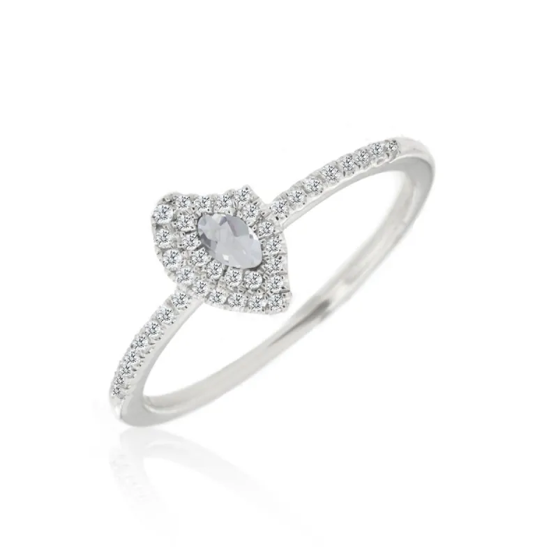 White Topaz and Diamond Ring sold by Meira T