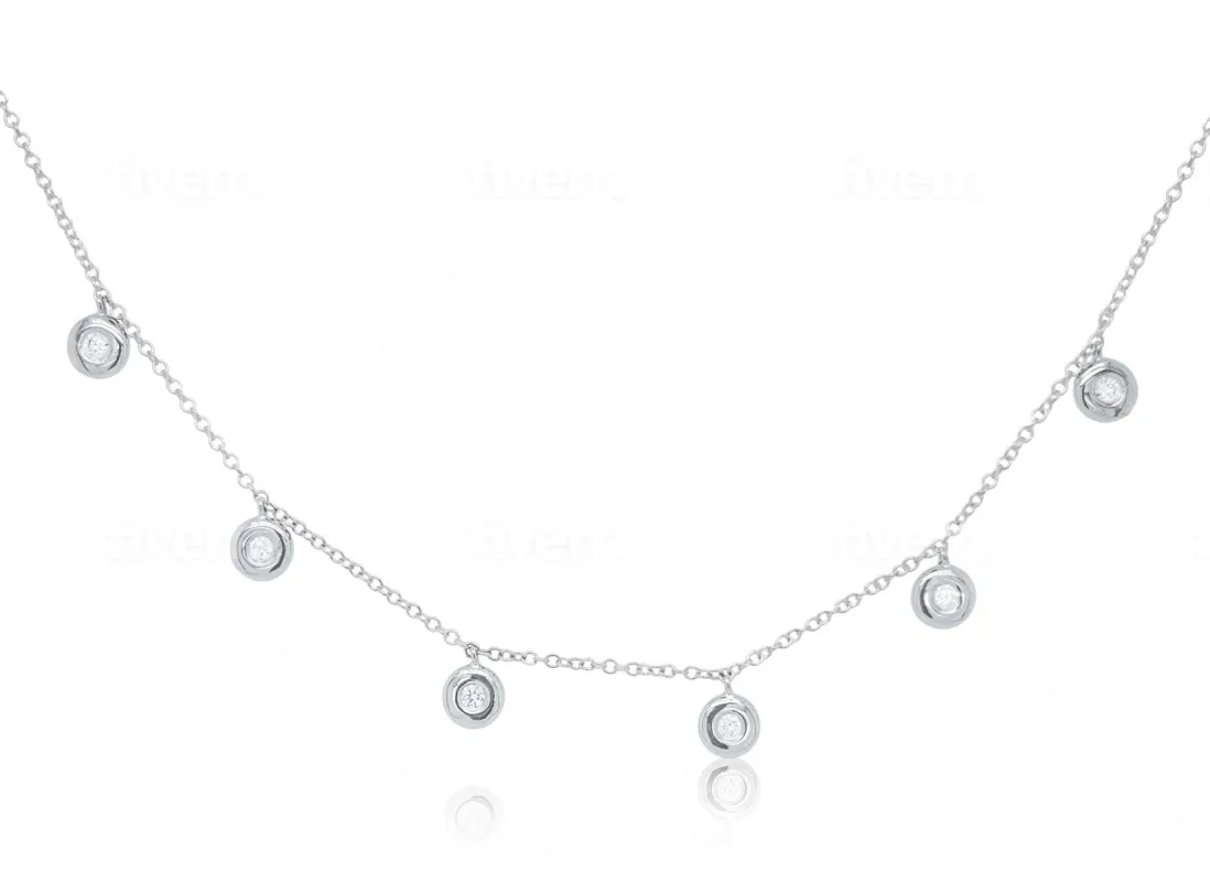White Gold Bezel Necklace sold by Meira T