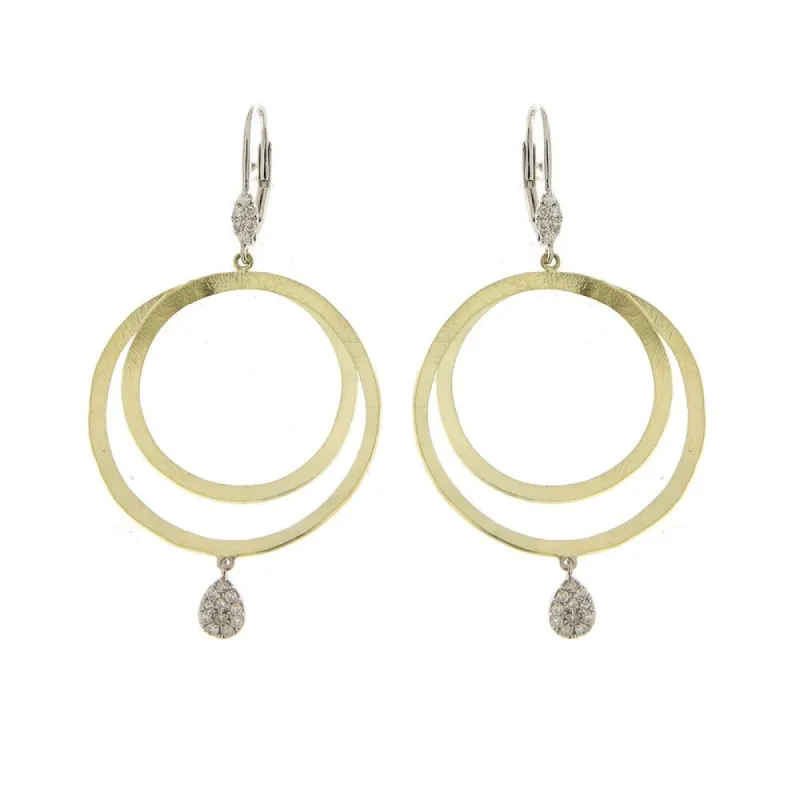 Double Hoop and Diamond Charm Earrings sold by Meira T