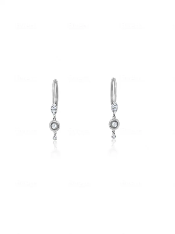 Disk and Diamond Bezel Earrings sold by Meira T