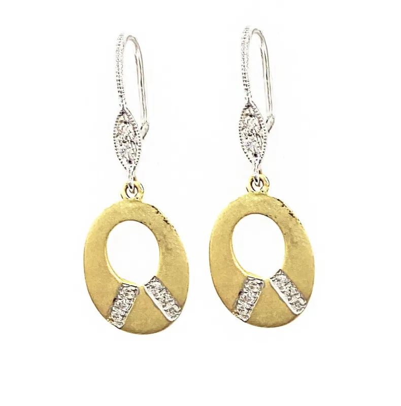 Two Tone Open Circle Drop Earrings sold by Meira T