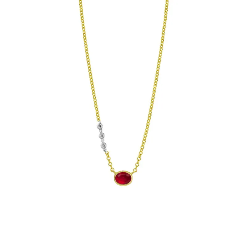 Yellow Gold Ruby and Diamond Necklace (Online Exclusive) sold by Meira T