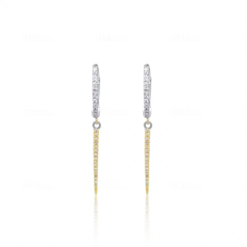 Two Tone Diamond Dagger Earrings sold by Meira T