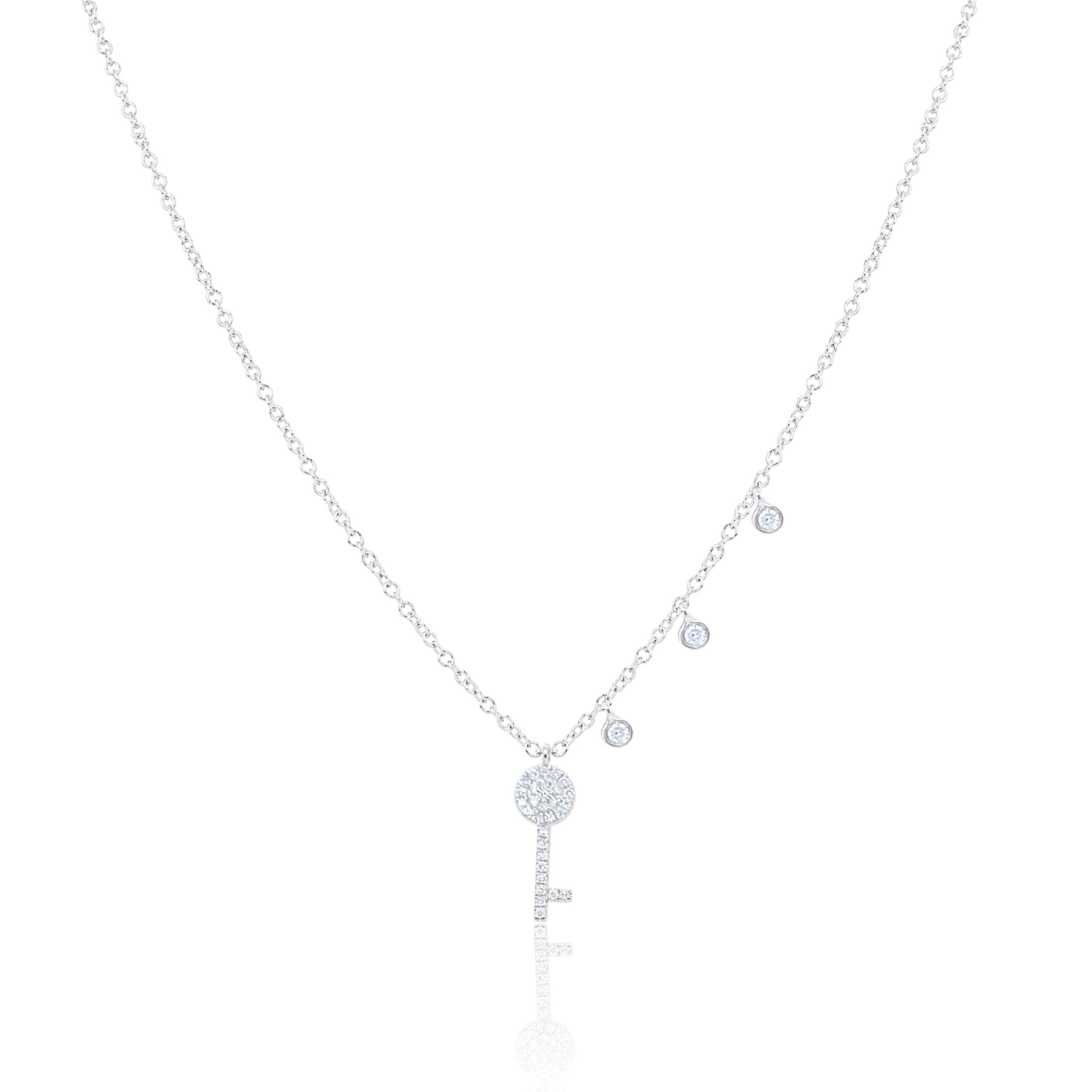 Diamond Key and Bezel Necklace sold by Meira T