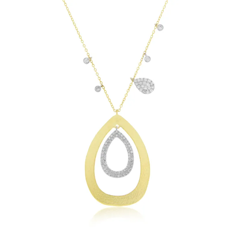 Diamond Tear Drop Halo Necklace sold by Meira T