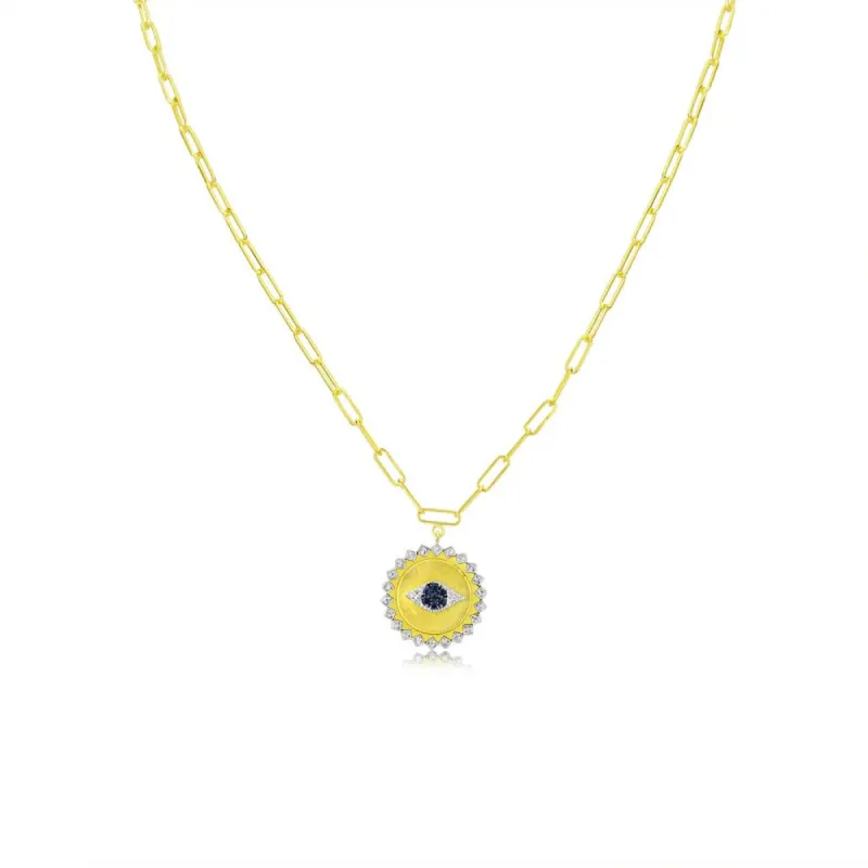 Evil Eye Pendant Yellow Gold Necklace sold by Meira T