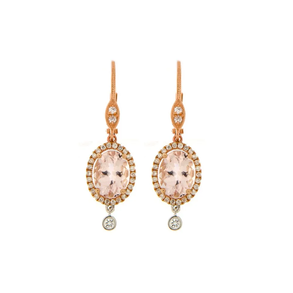 Morganite Pink Gold Earrings sold by Meira T
