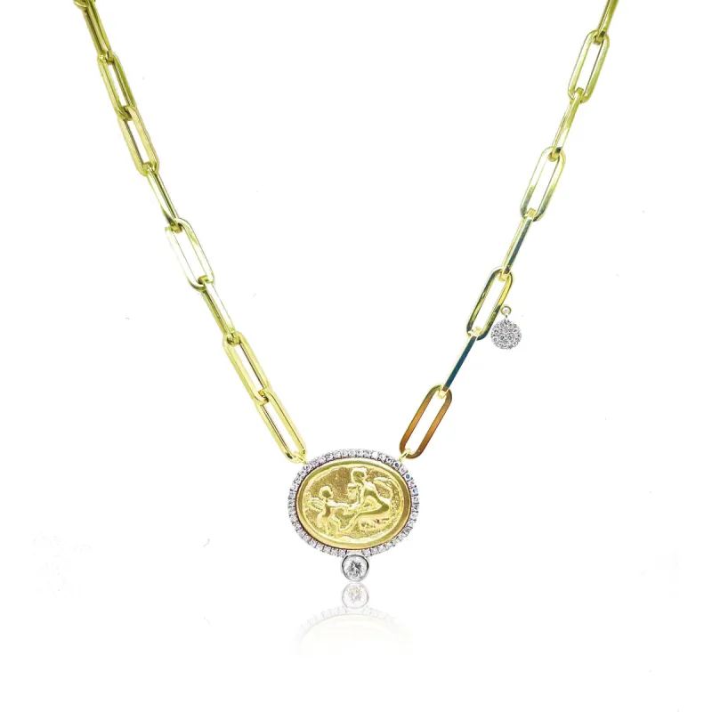 Chunky Chain Coin and Diamond Necklace sold by Meira T