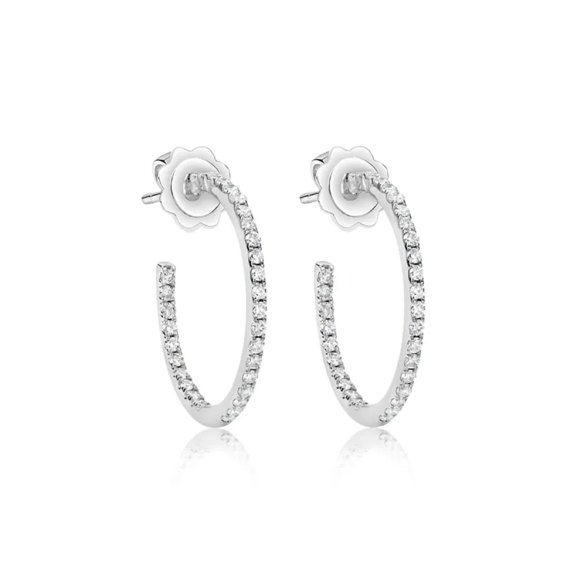 White Gold 1 ct Diamond Encrusted Hoop sold by Meira T