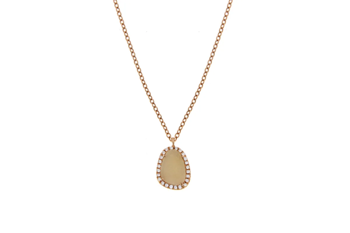 Rose Gold Necklace with White Diamonds. sold by Meira T