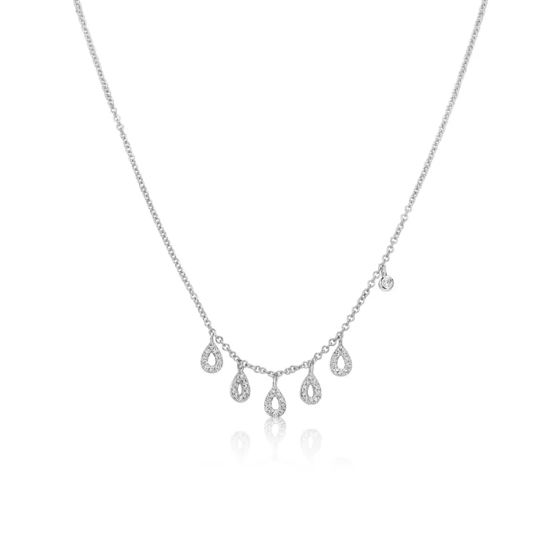 White Gold Open Diamond Charms Necklace sold by Meira T
