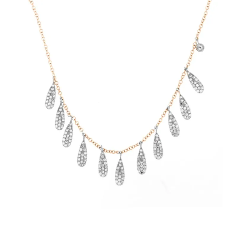 Pink Gold Diamond Necklace sold by Meira T