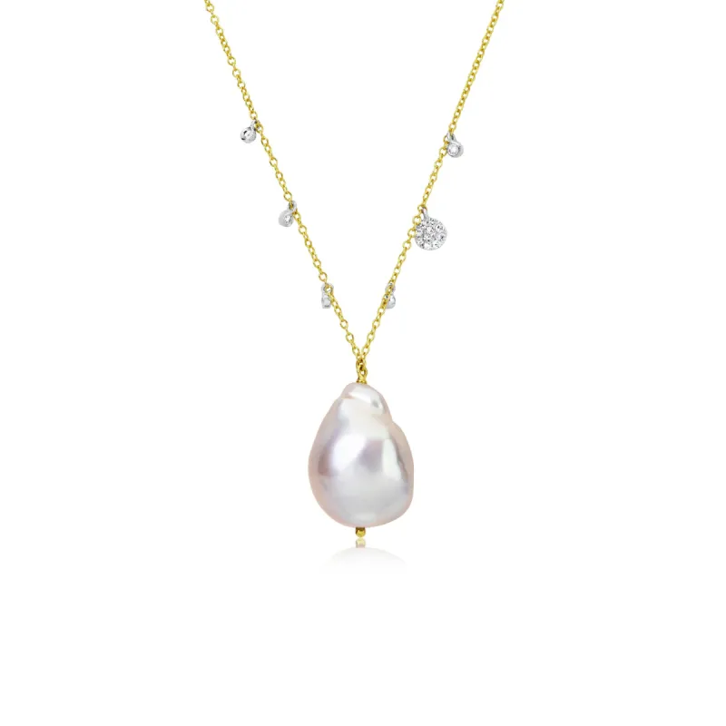 Baroque Pearl and Diamond Necklace sold by Meira T