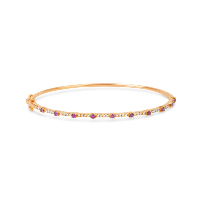 Rose Gold Scattered Pink Sapphire and Diamond Bracelet sold by Meira T