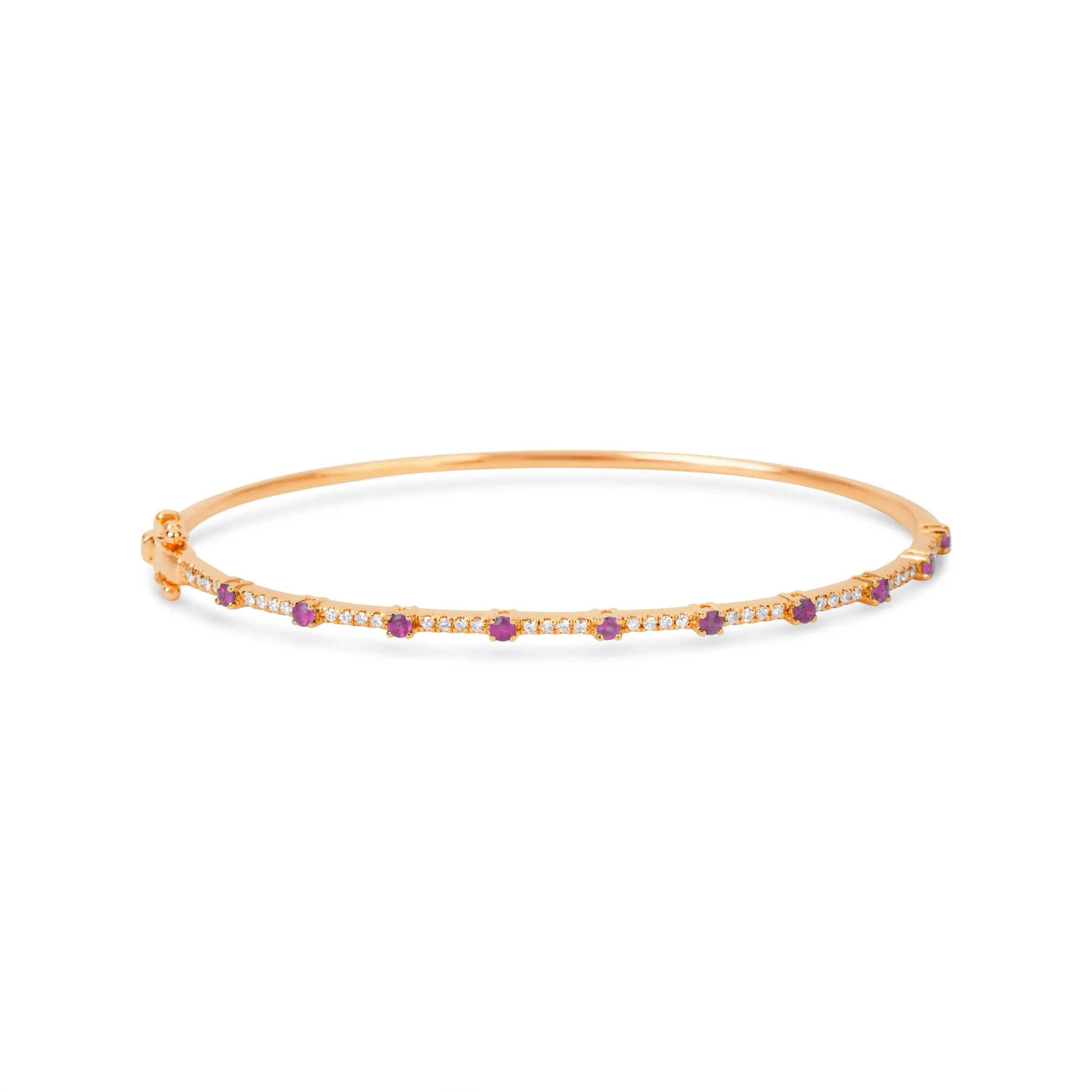 Rose Gold Scattered Pink Sapphire and Diamond Bracelet sold by Meira T