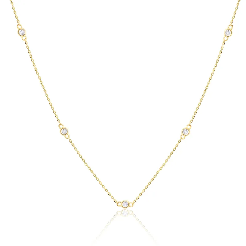 Yellow Gold Diamond Bezel Necklace ONLINE EXCLUSIVE sold by Meira T