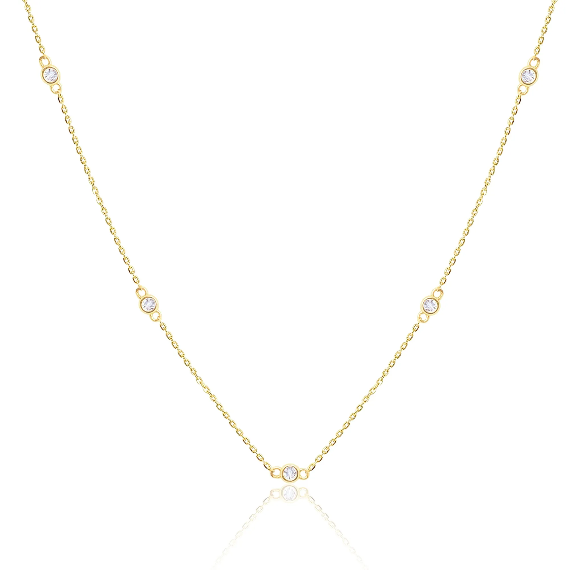 Yellow Gold Diamond Bezel Necklace ONLINE EXCLUSIVE sold by Meira T