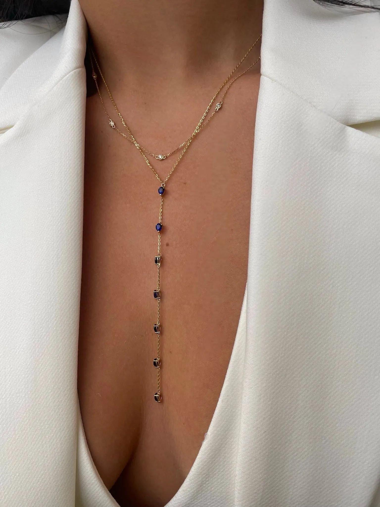 Yellow Gold Diamond Bezel Necklace ONLINE EXCLUSIVE sold by Meira T product image thumbnail 2